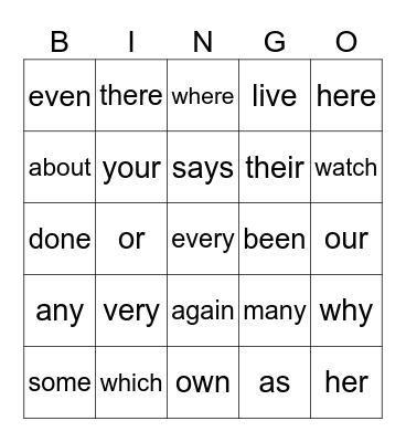 Red Words Bingo v2 Bingo Card