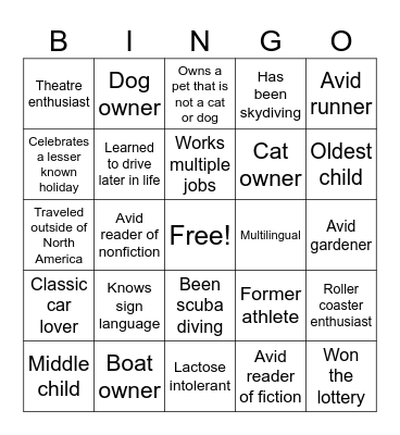 OTSO Fall Retreat Bingo Card