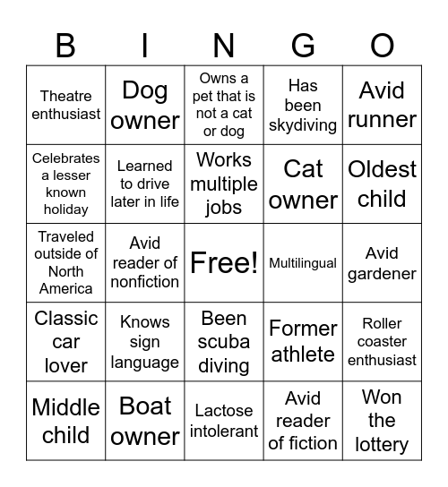 OTSO Fall Retreat Bingo Card