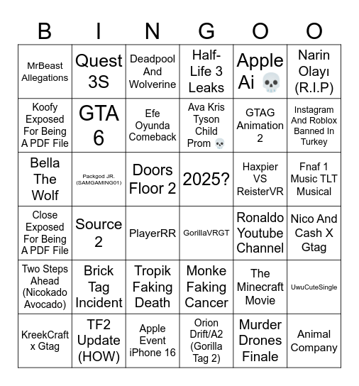 2024 Bingo Card
