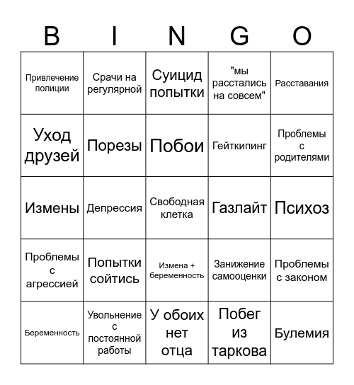 Что мы увидим, кекм Bingo Card