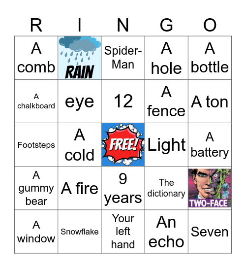 EAW RINGO Bingo! Bingo Card