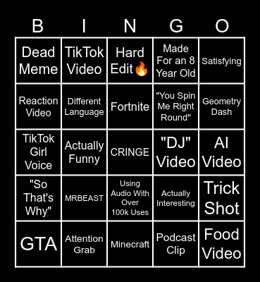 sjdfqjgdfjh Bingo Card