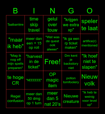 LOA BINGO Card