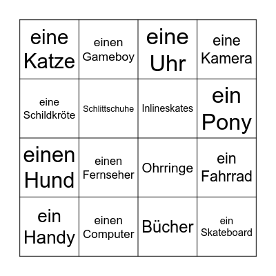 Was möchtest du? Bingo Card