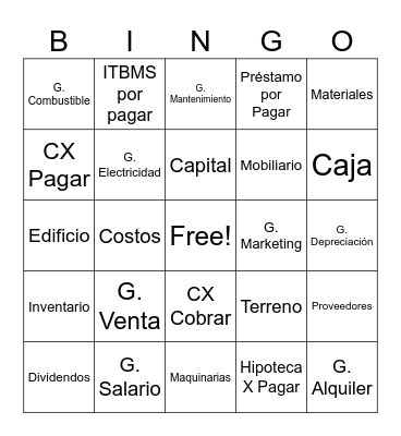 Conta Bingo Card