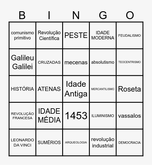 HISTOBINGO Card