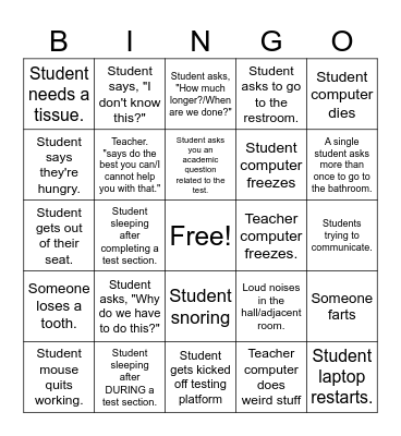 Testing Bingo Card