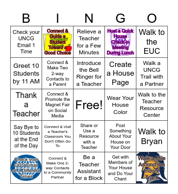 Support Team Bingo Card