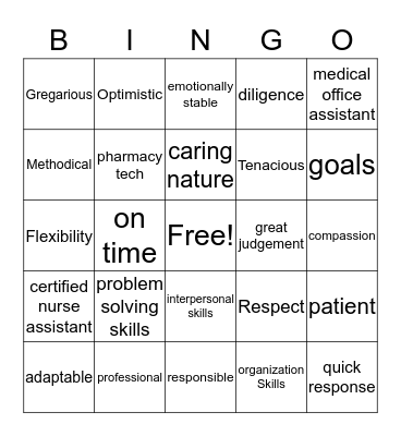 MEDICAL BINGO Card