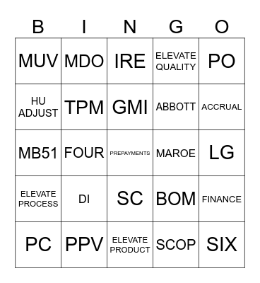 FUN-FACT Bingo Card