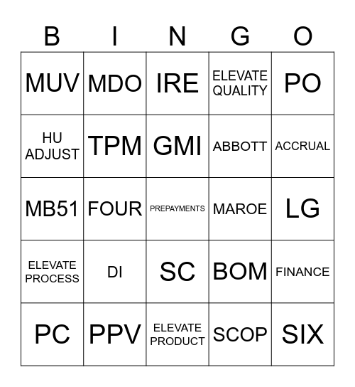 FUN-FACT Bingo Card