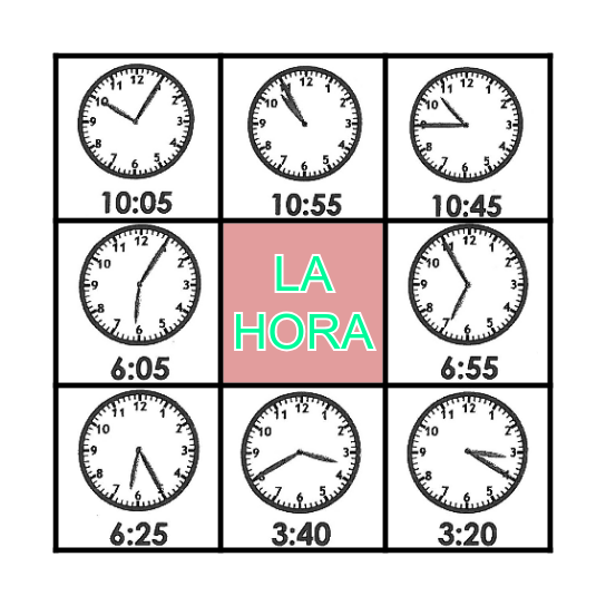 LOTERIA  LA HORA Bingo Card