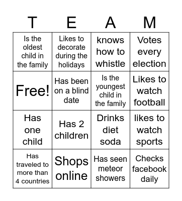 Get to Know You!!!!!!!!!!! Bingo Card
