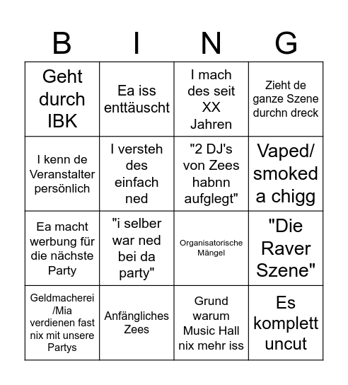 Schennach Bingo Card