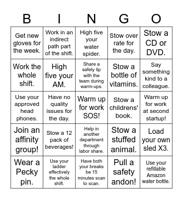 STOWGO Bingo Card