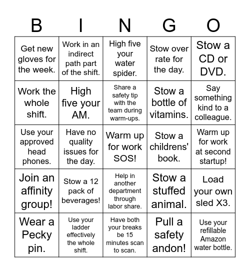 STOWGO Bingo Card