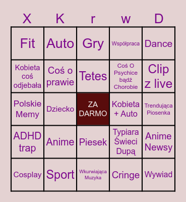 Tek Tok Bingo Card