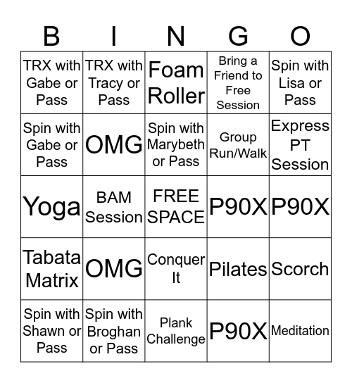 NRG Zone BAM Summer Bingo 2016 Bingo Card