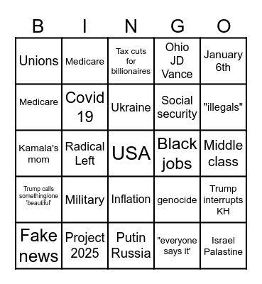 We are NEVER going back- like EVER Bingo Card