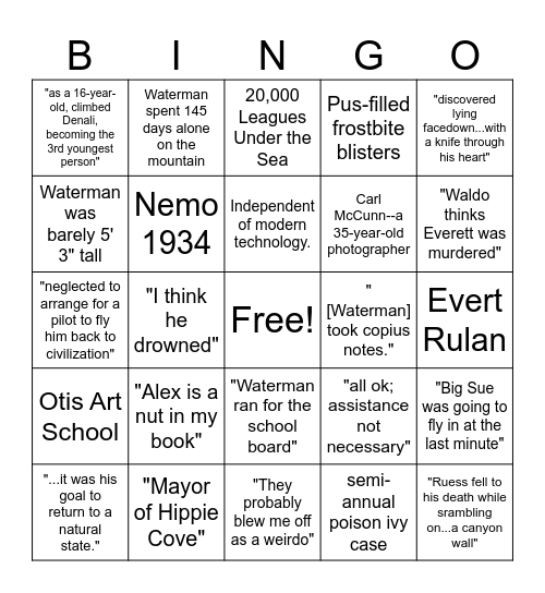 ITW Ch. 8-9 Bingo Card