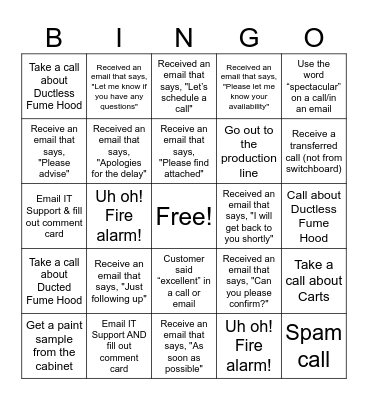 Customer Service Week BINGO Card