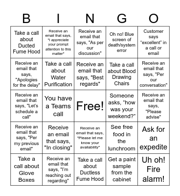 Customer Service Week Bingo Card