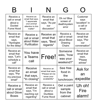 Customer Service Week Bingo Card