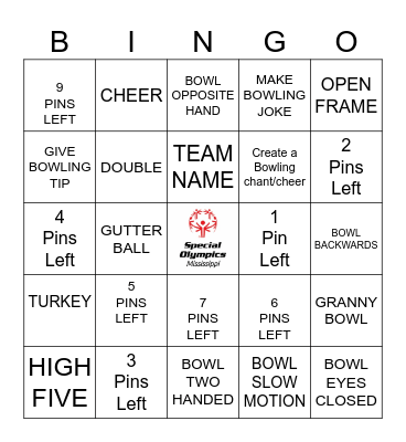 Special Olympics MS - Area 3   Gulf Coast Bingo Card