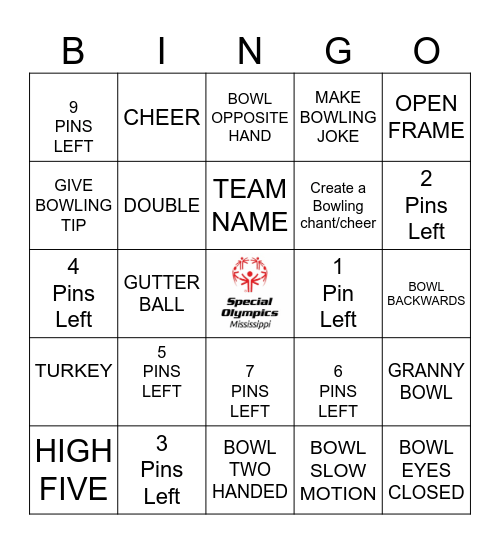 Special Olympics MS - Area 3   Gulf Coast Bingo Card