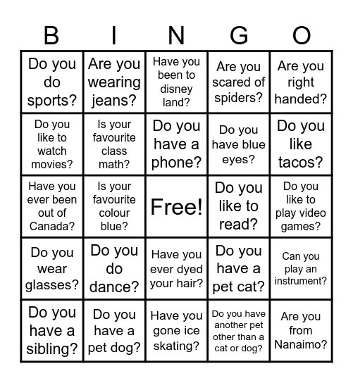 Never Have I Bingoed! Bingo Card