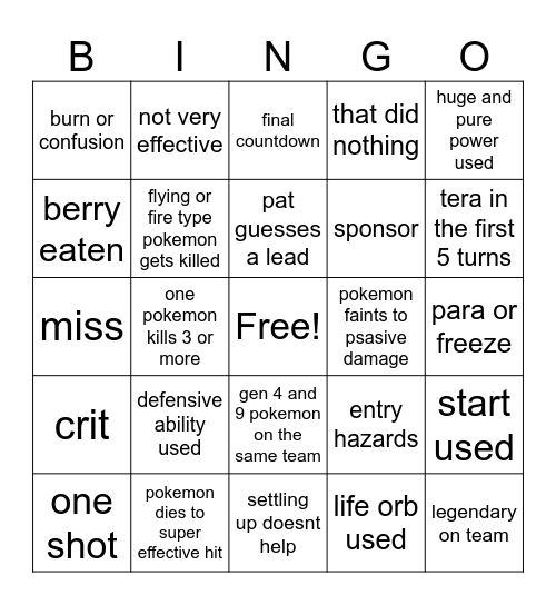 bingo Card