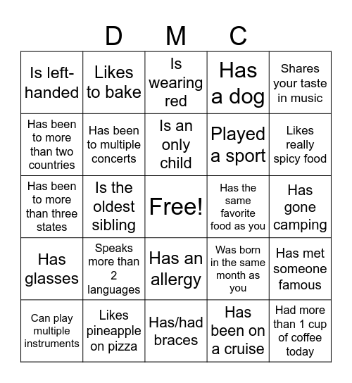 Icebreaker Bingo: Find Someone Who Bingo Card