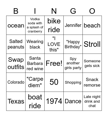 Jenn's 5-0 Whoo Hoo Bingo Card