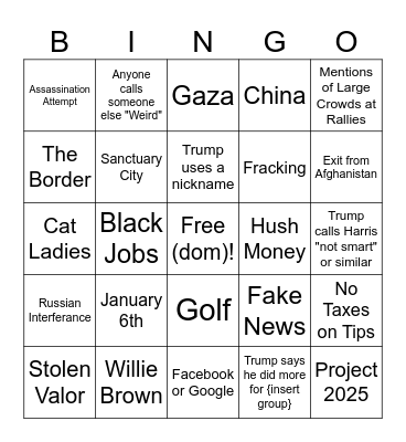 TRUMP BINGO Card