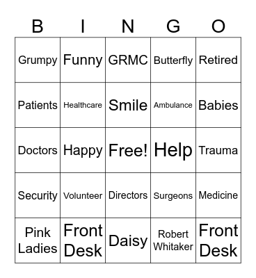 GRMC Bingo Card