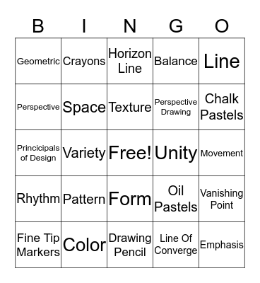 Art Bingo Card