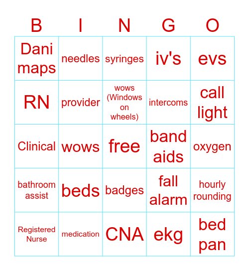 REHAB WEEK Bingo Card