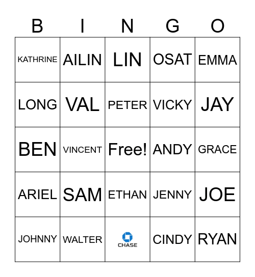 EAW Bingo Card