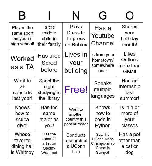 Find a SWEetie Who... Bingo Card