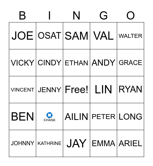 EAW Bingo Card