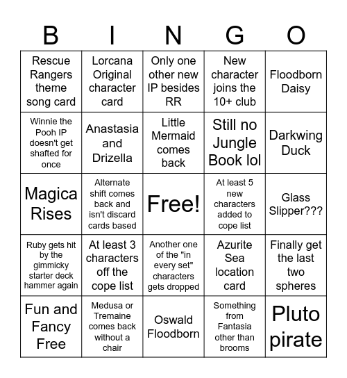 Lorcana Set 6 Bingo Card