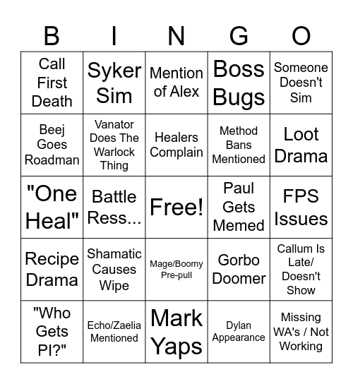 Momentus Bingo Card