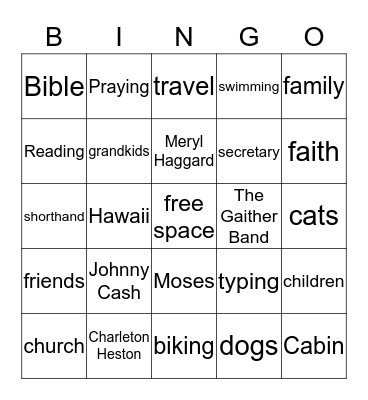 JOY's 80th Birthday Bingo Card