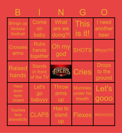 Anthony's Reactions Bingo Card