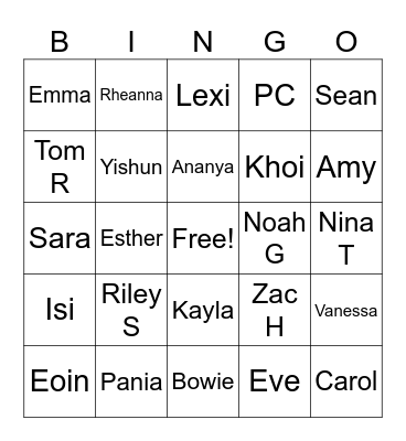GHS 2024 Bingo Card