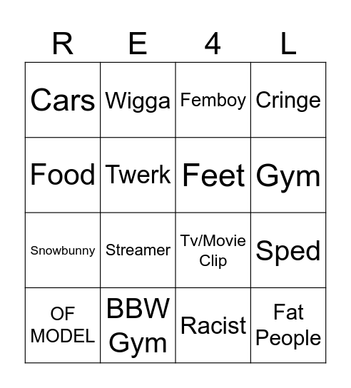 IG REELS Bingo Card