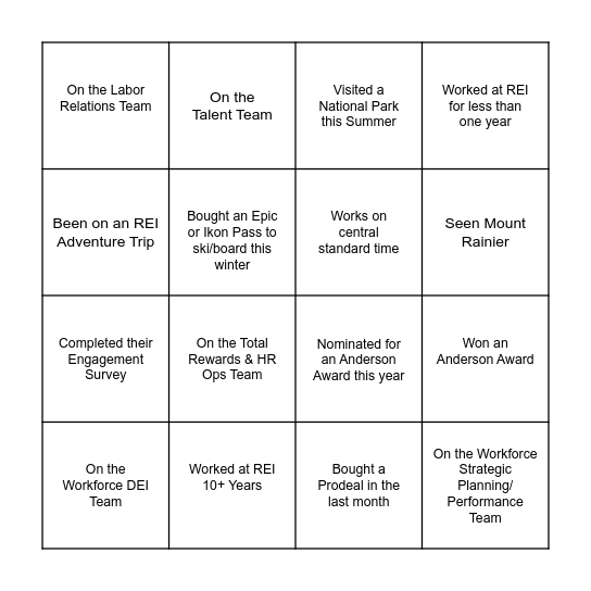 Meet Someone Who Has/Is... Bingo Card