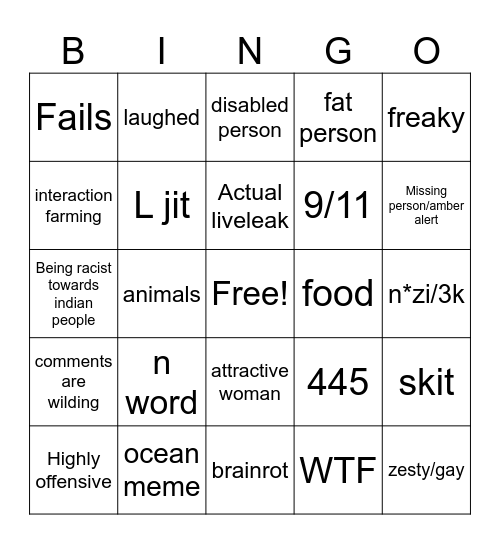 IG reels bingo Card