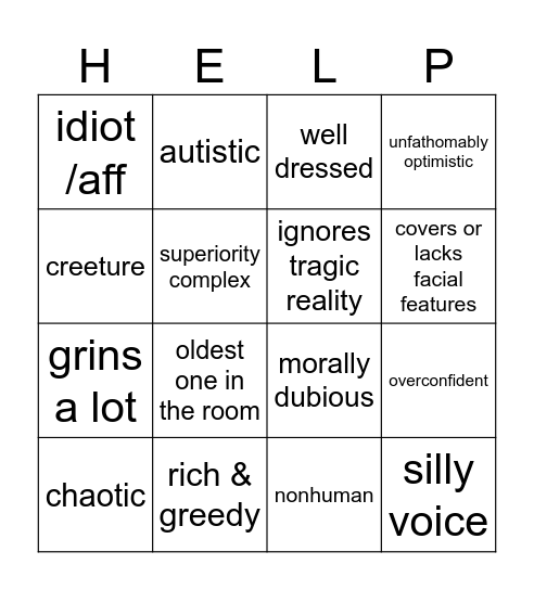 Tort CC bingo Card